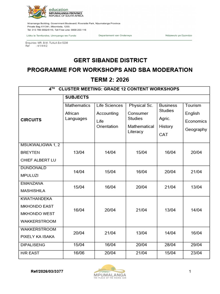 Cluster Programme 2026 Term 2 | PDF | Science | Mathematics