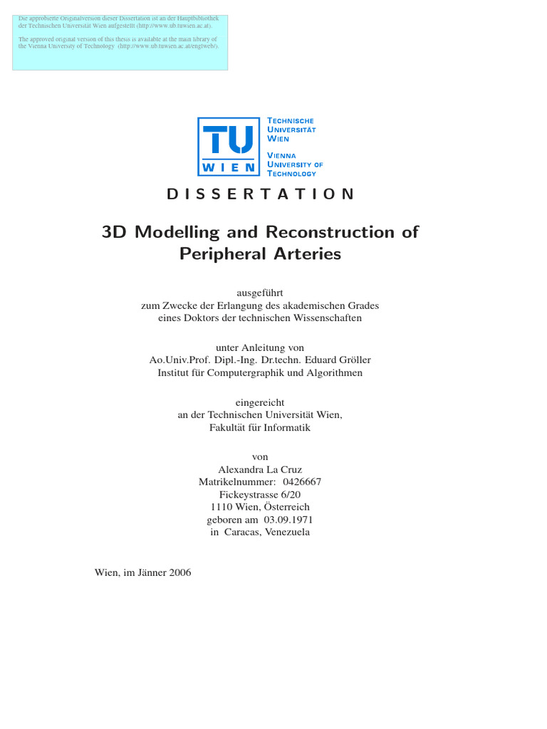 [Pois] 3D Modeling and Reconstrcution of Peripheral Arteries (La Cruz ...