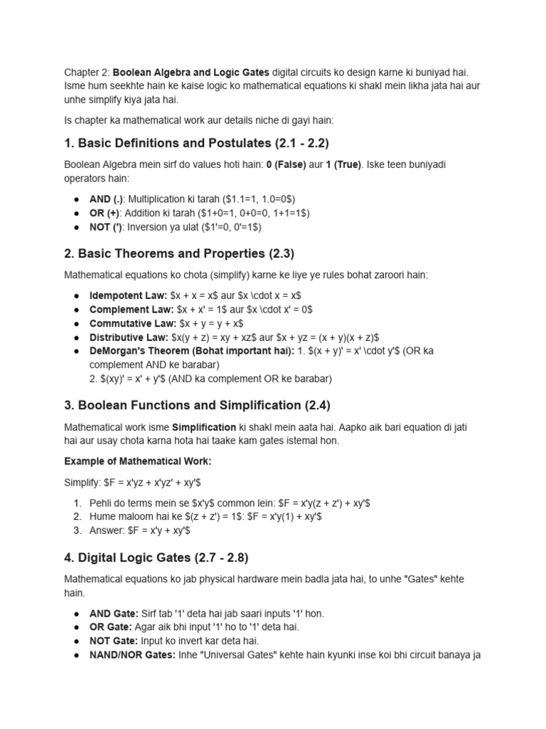 Ch 2 Details | PDF | Boolean Algebra | Teaching Mathematics