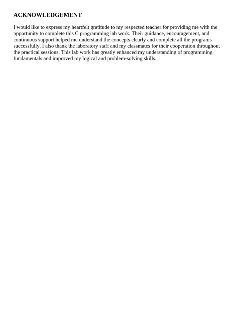 Acknowledgement of Lab Report 2 | PDF