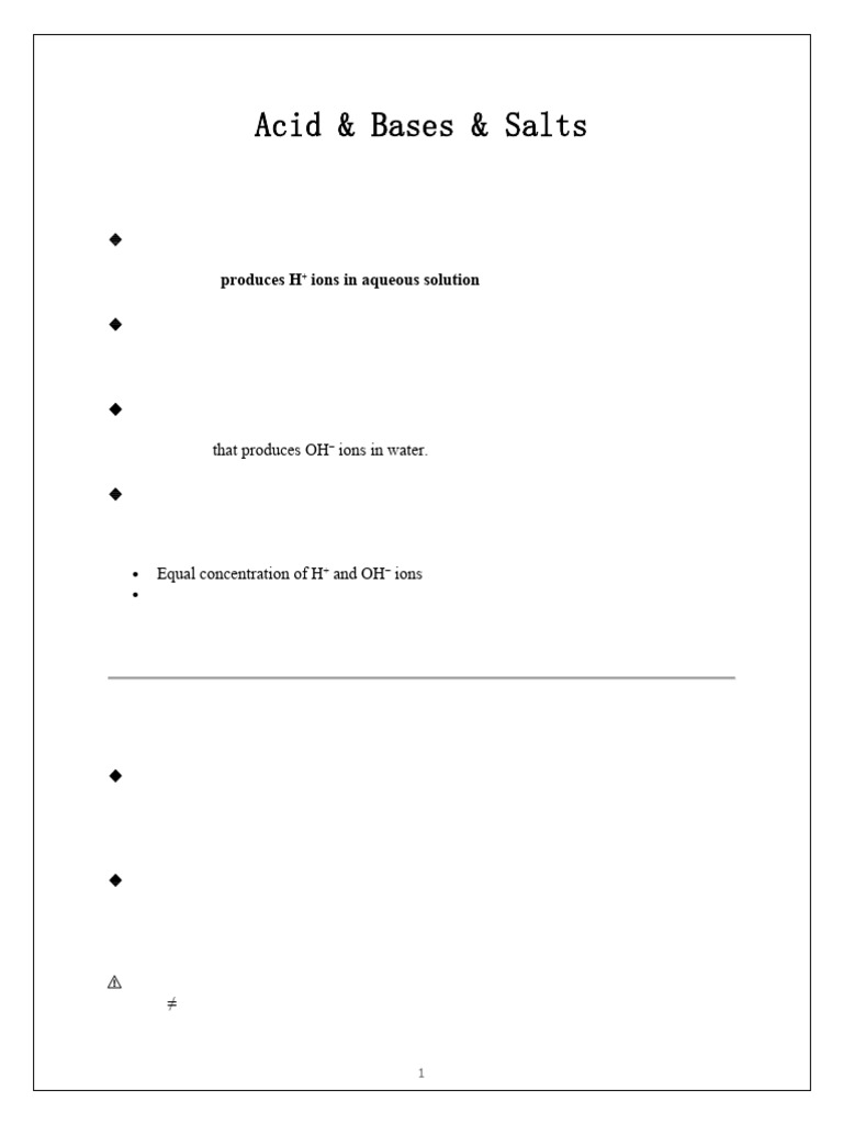 Acid & Base | PDF | Acid | Salt (Chemistry)
