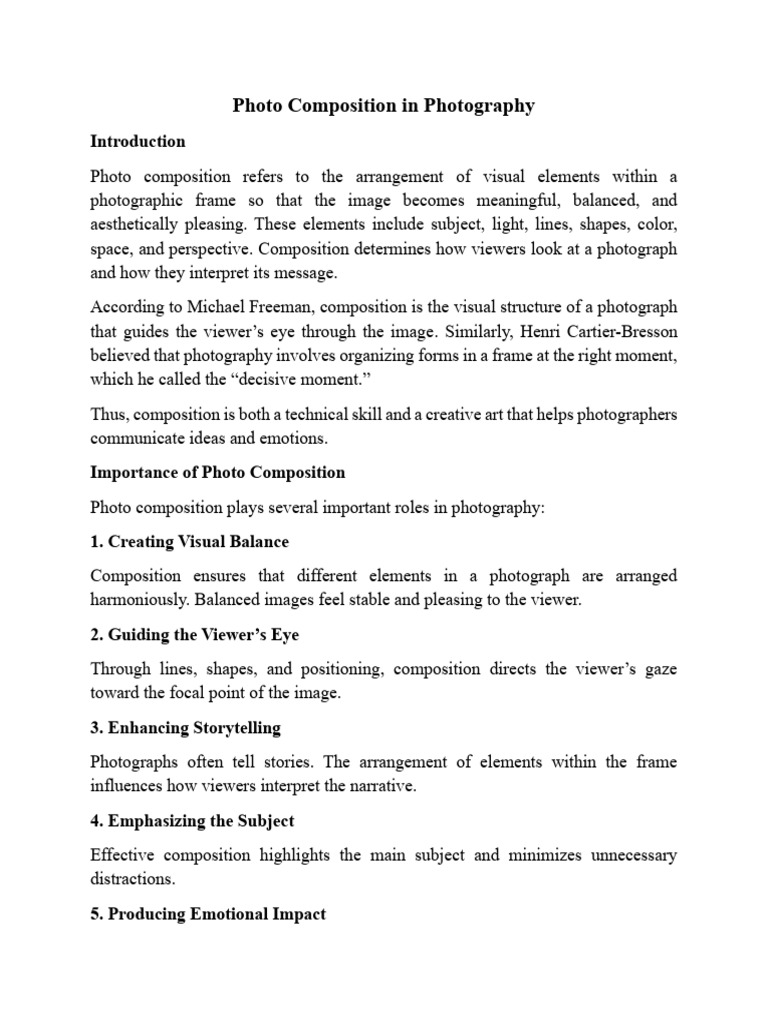 Photo Composition in Photography | PDF | Composition (Visual Arts) | Image