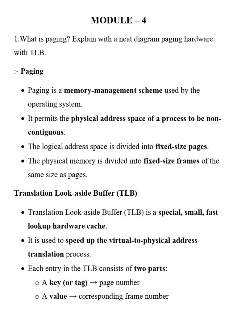Operating System Important Questions (Special) | PDF | Computer ...