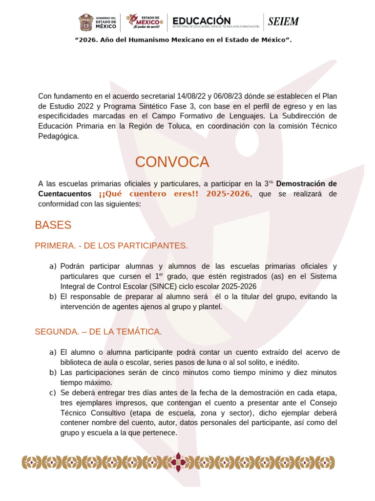 4a Convocatoria Z-073 CUENTACUENTOS 25-26 | PDF | Educación primaria ...