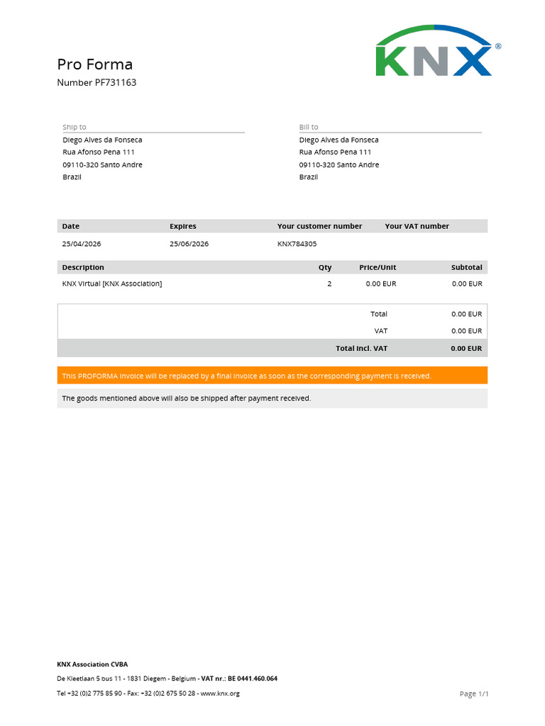 Pro Forma PF731163 | PDF