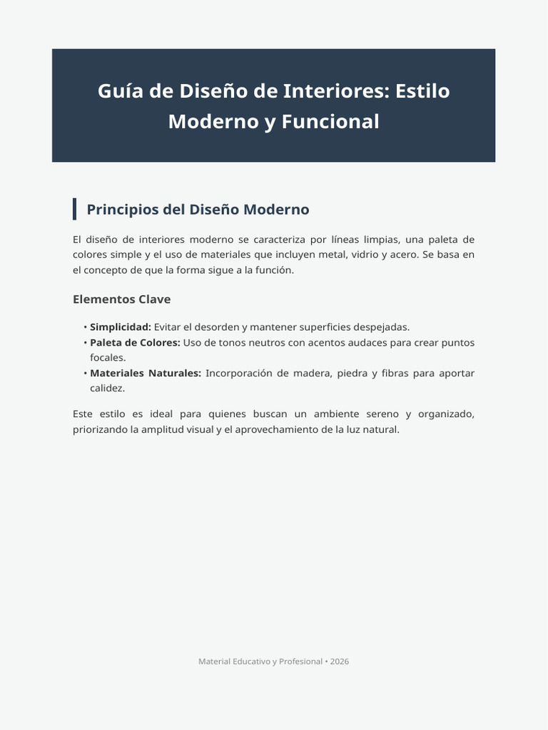 Guia Diseno Interiores Moderno | PDF
