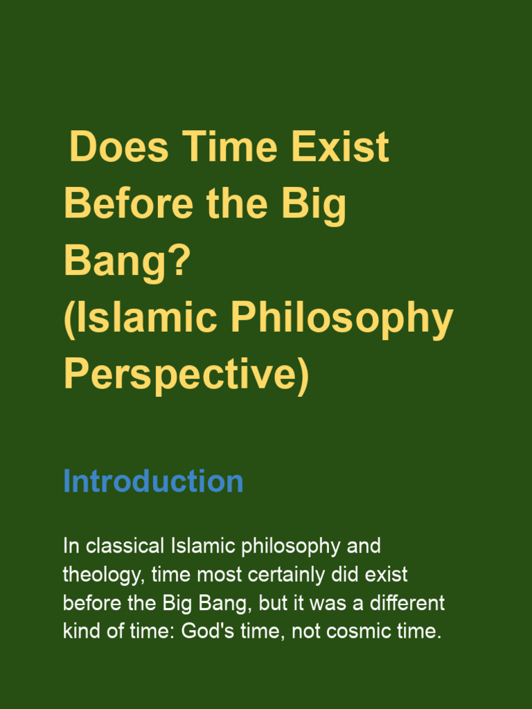 Does Time Exist Before the Big Bang | PDF | Islamic Philosophy | Theology