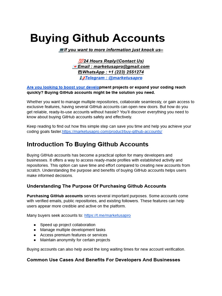 Buying Github Accounts | PDF | Authentication | Pricing