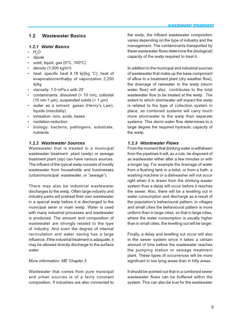1 Wastewater Characteristics | PDF | Sewage Treatment | Sewage