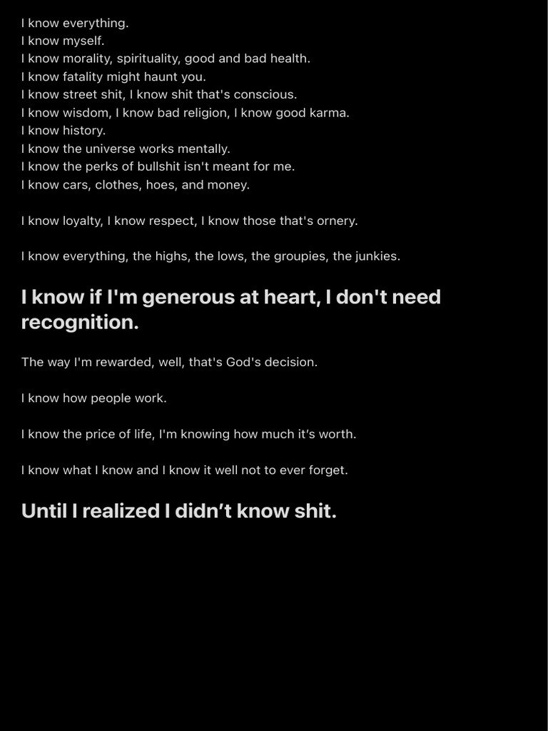 I Know Everything | PDF