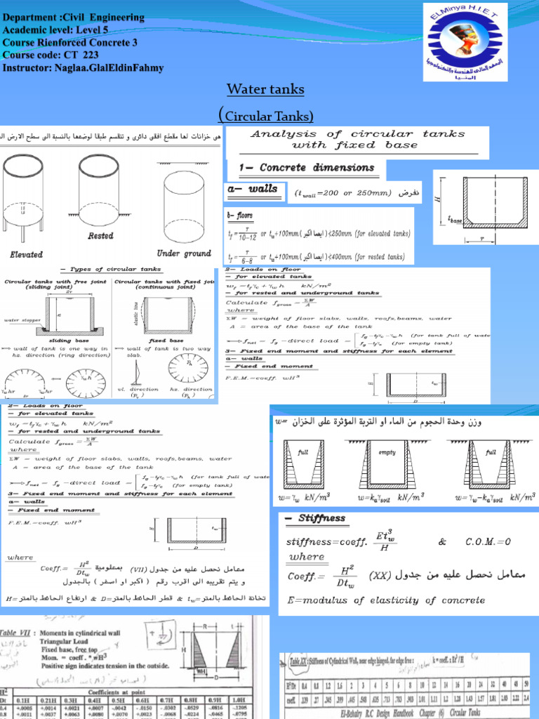 lecture 8 Circular tanks (1) | PDF