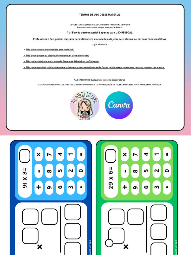 Calculando Multiplicação e Divisão | PDF