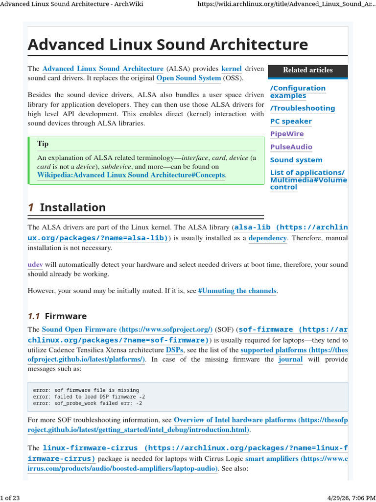 Advanced Linux Sound Architecture - ArchWiki | PDF | Electronics ...
