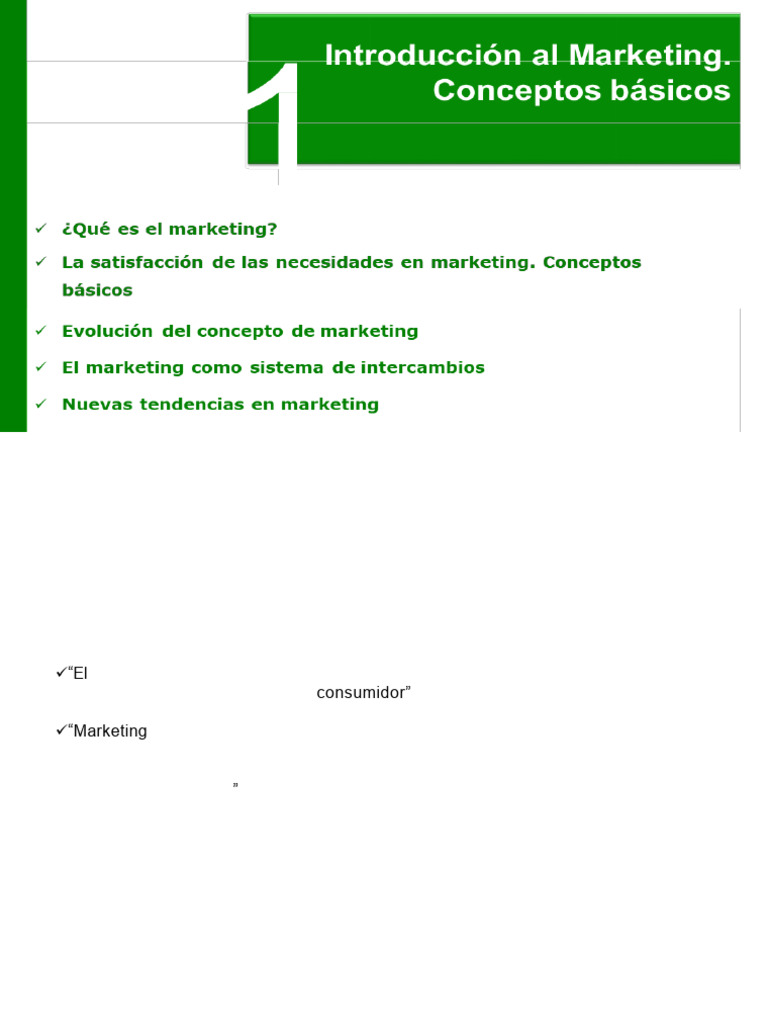 Introducción al Marketing Conceptos Básicos | PDF | Marketing | Mercado ...