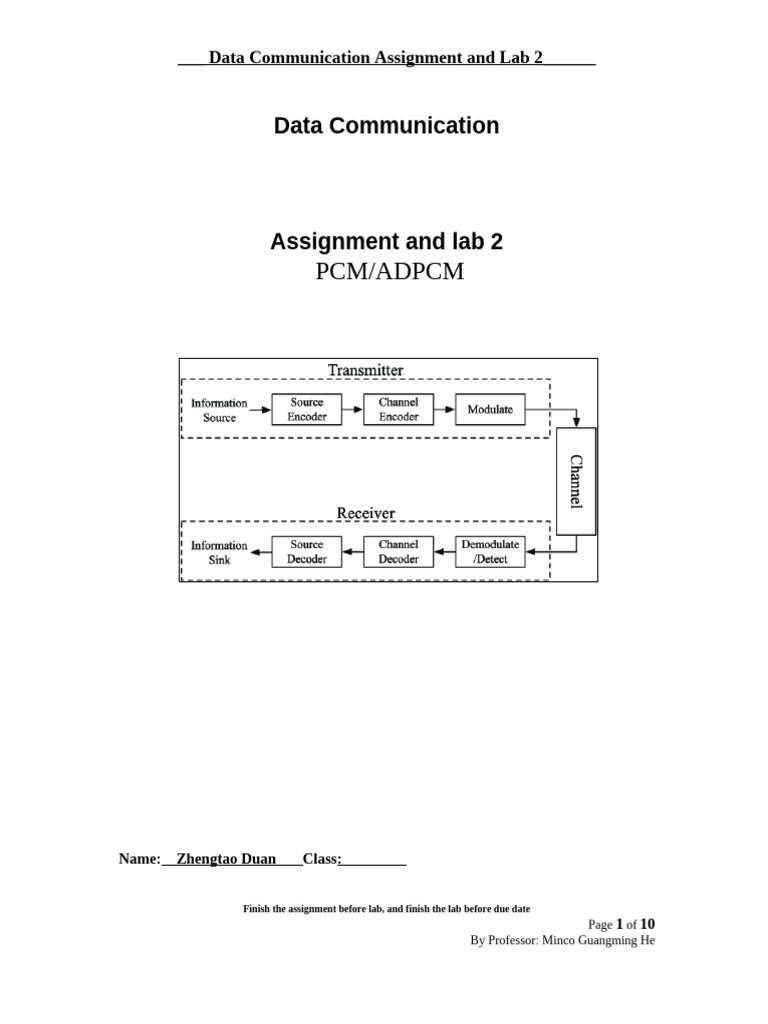 Assign Lab2 Data Comm | PDF | Algorithms | Electronics