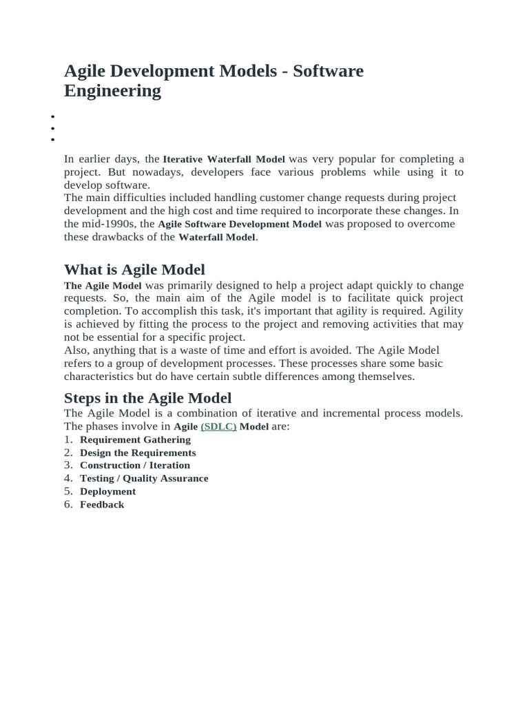Agile Development Models | PDF | Agile Software Development | Software ...