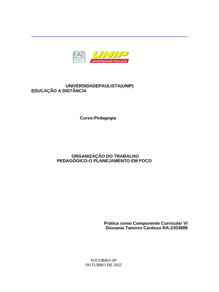 PCC Diovania 6° Semetre | PDF | Pedagogia | Escolas
