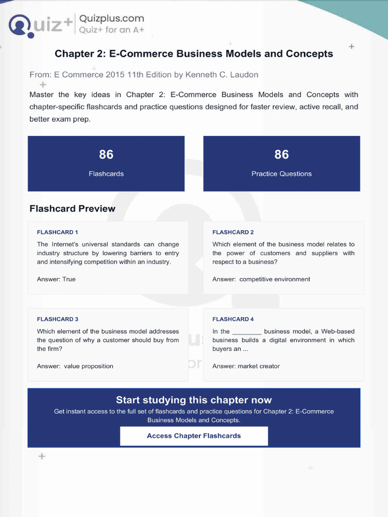 Flashcards for Chapter 2 Ecommerce Business Models and Concepts | PDF