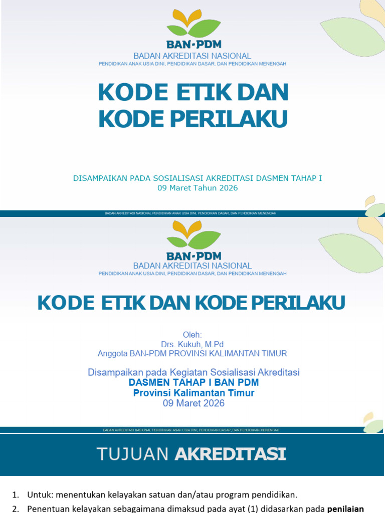 3. Kode Etik Dan Kode Perilaku Ban Pdm | PDF
