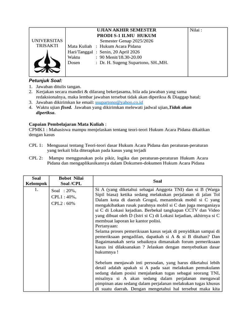 Tugas UAS Genap Hapid 2025-2026 | PDF