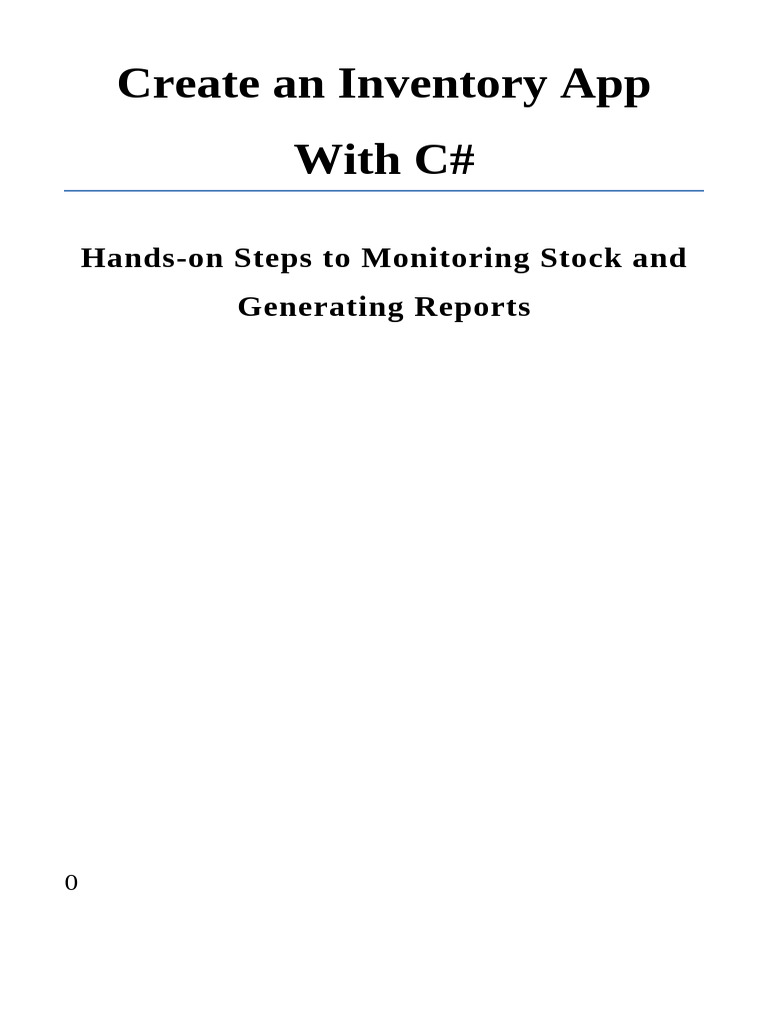 Create an Inventory App With C# – Hands-on Steps to Monitoring Stock ...