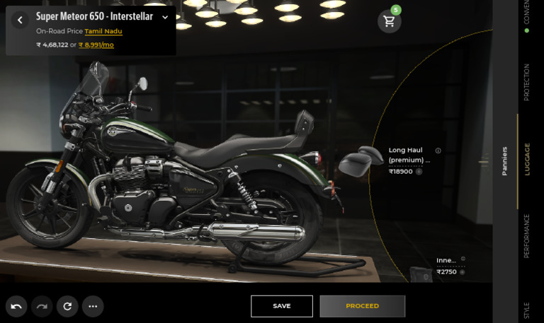 Customize Your Super Meteor 650 With Royal Enfield 3D Configurator ...