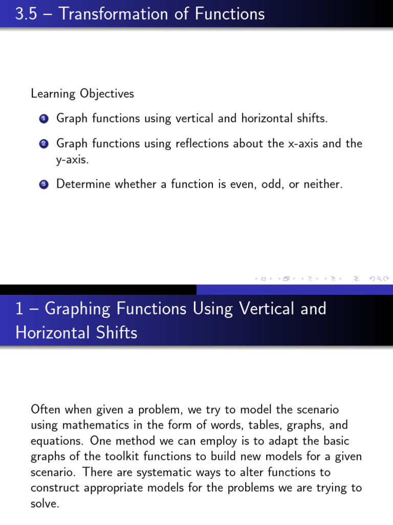 195-3.5 Transformations of Functions_Notes | PDF
