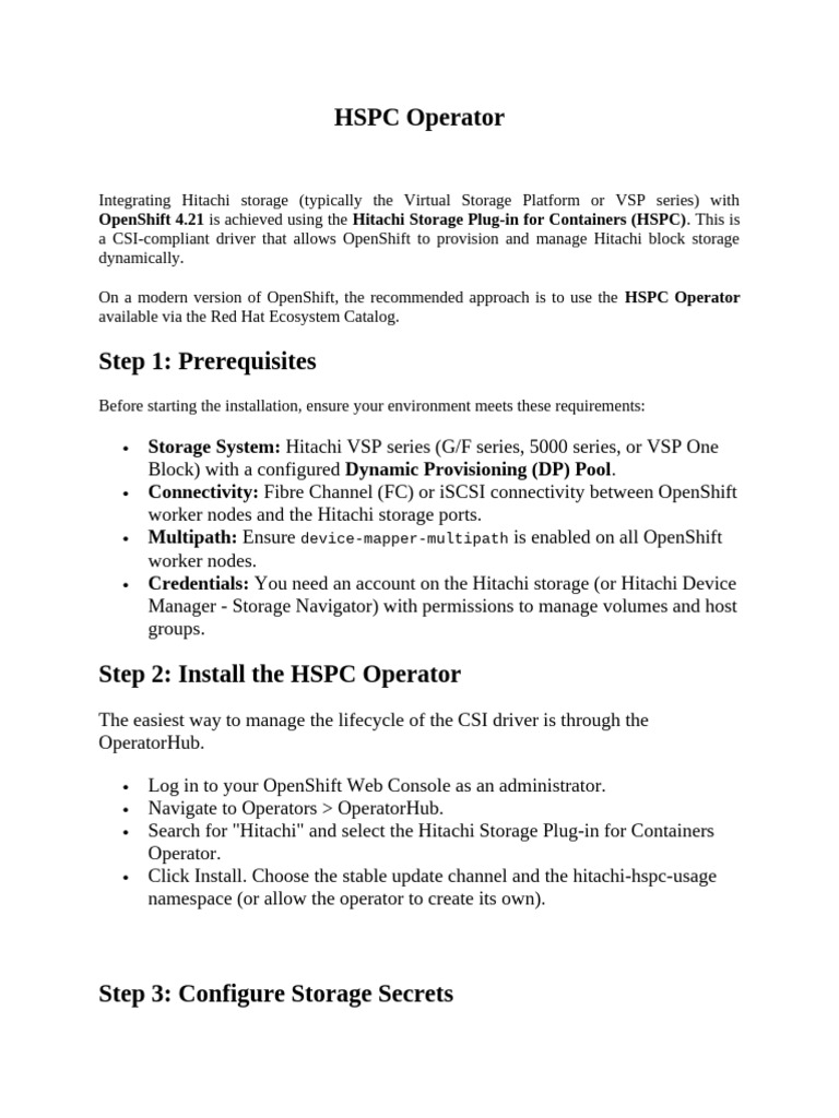 HSPC Operator | PDF