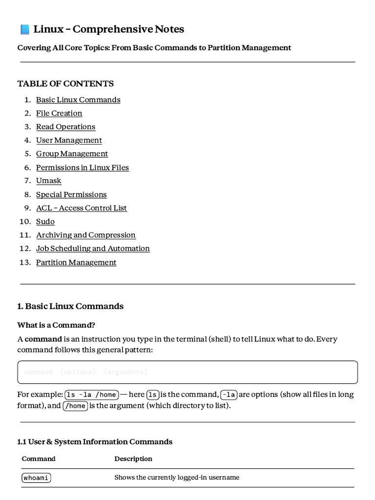 Linux Comprehensive Notes - MD | PDF | Sudo | Computer File