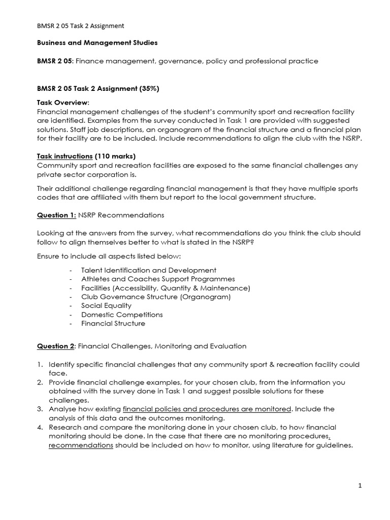 28 May 2026 - BMSR205 - Task#2 - Assignment | PDF | Governance | Data ...