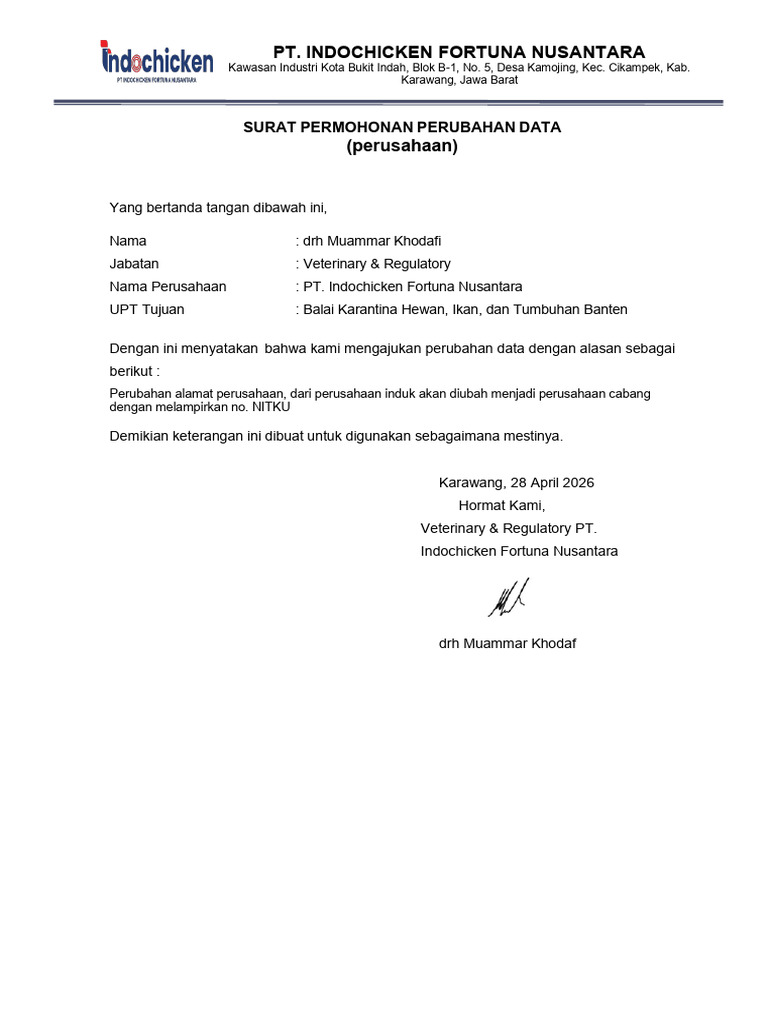Contoh Form Pengajuan Edit Profil (1) | PDF
