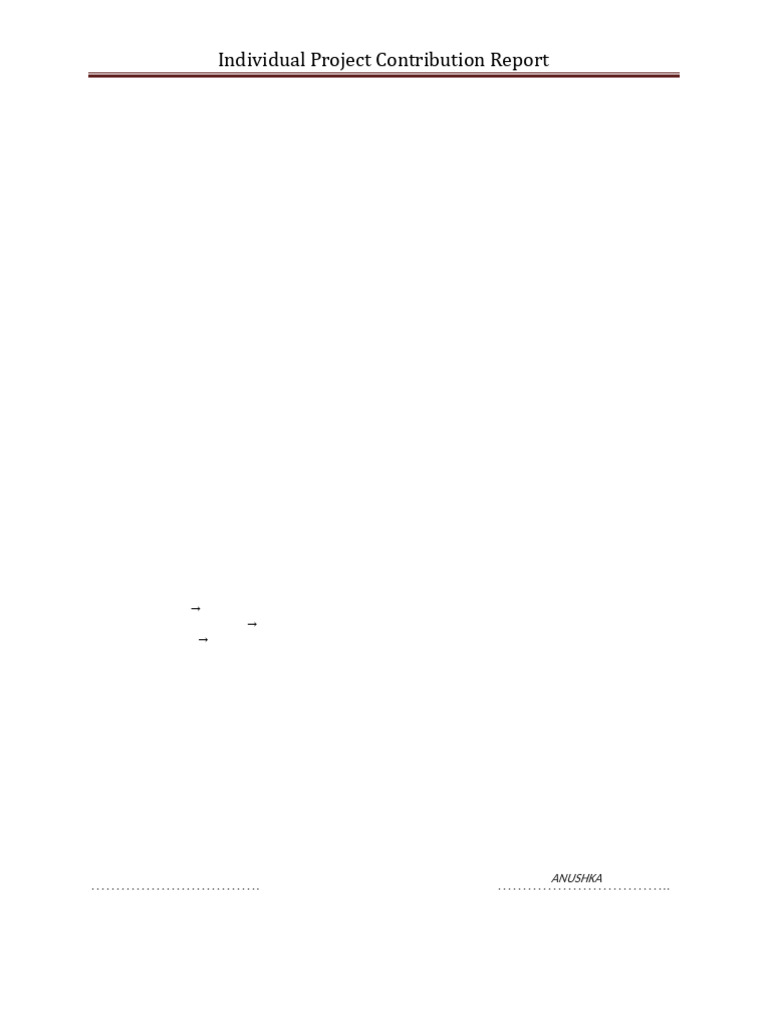 Sample Individual Project Contribution Report (1) | PDF | Software ...