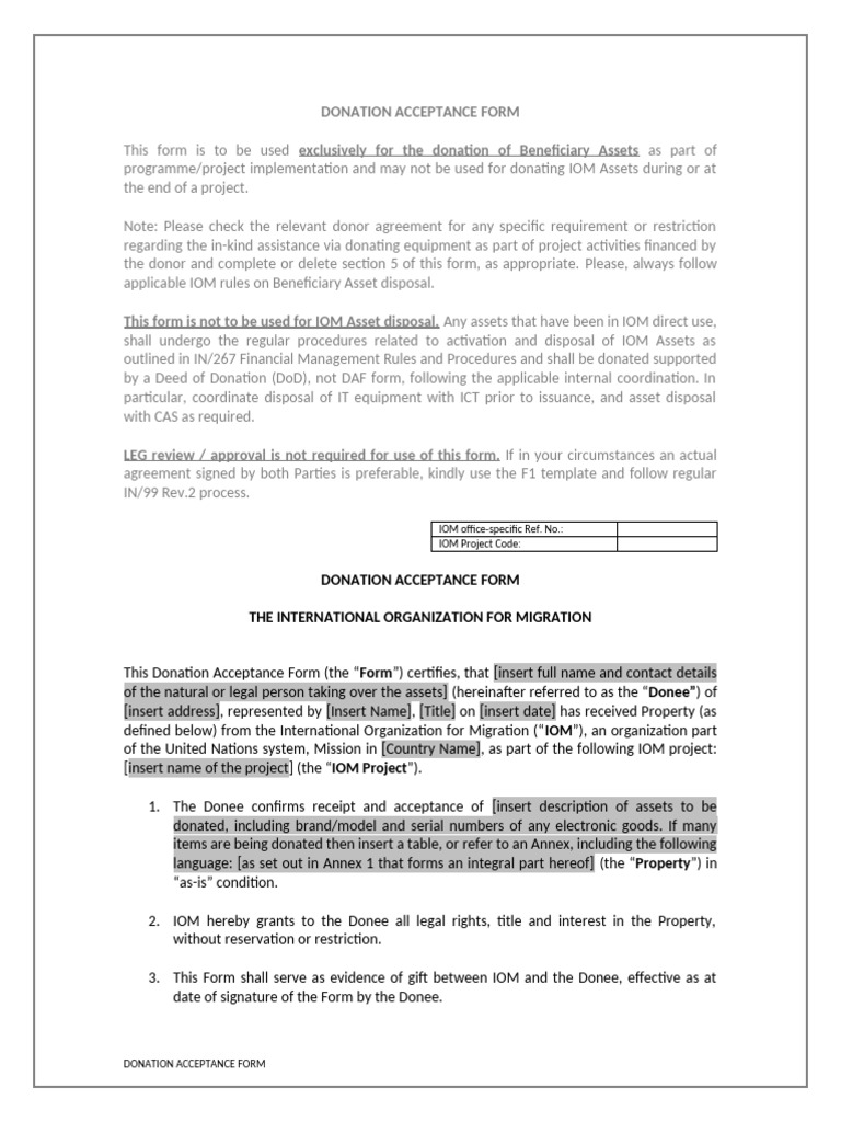 DAF Template | PDF | International Organization For Migration