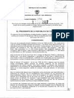 Decreto 1736 Del 17 de Agosto de 2012 Por El Cual Se Corrigen Yerros Del Codigo General Del Proceso
