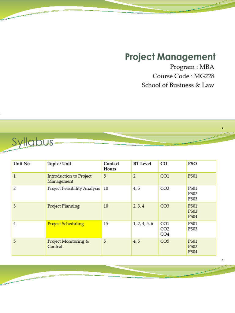 4. Project Scheduling | PDF