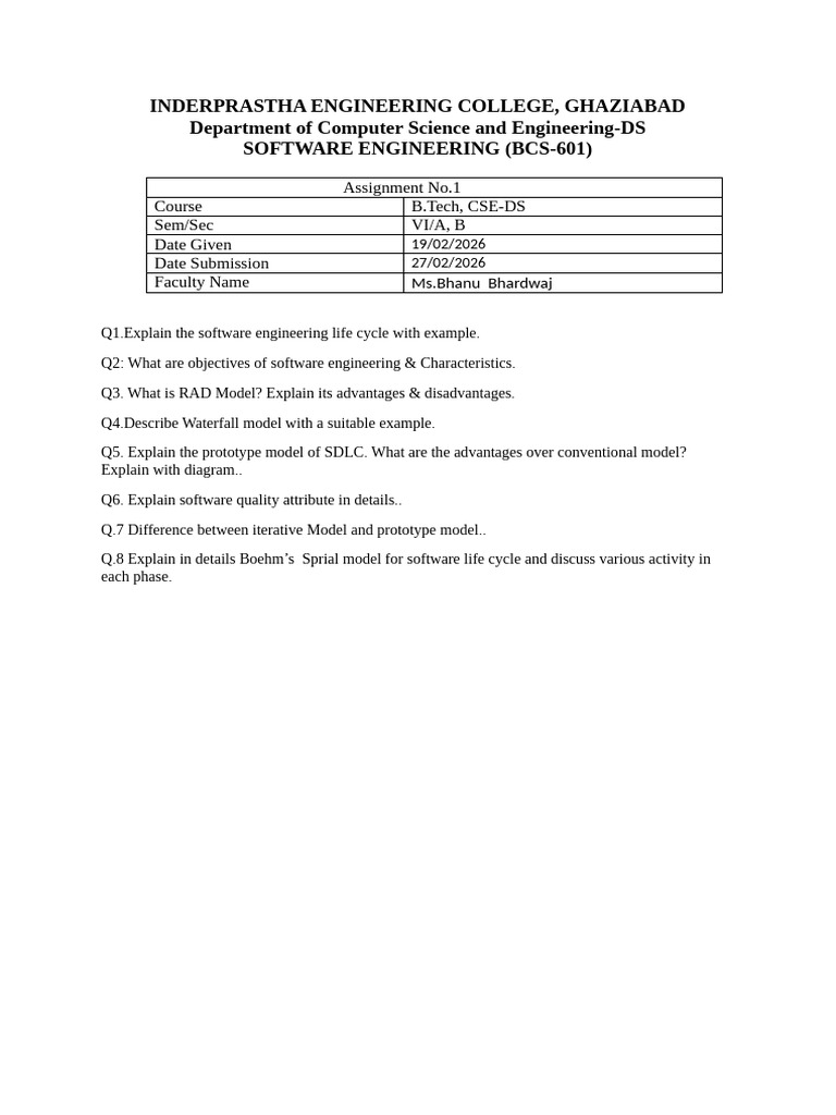 SE Assignment 1 | PDF