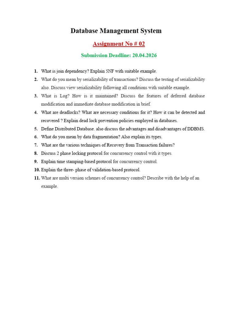 DBMS Assignment 2 | PDF