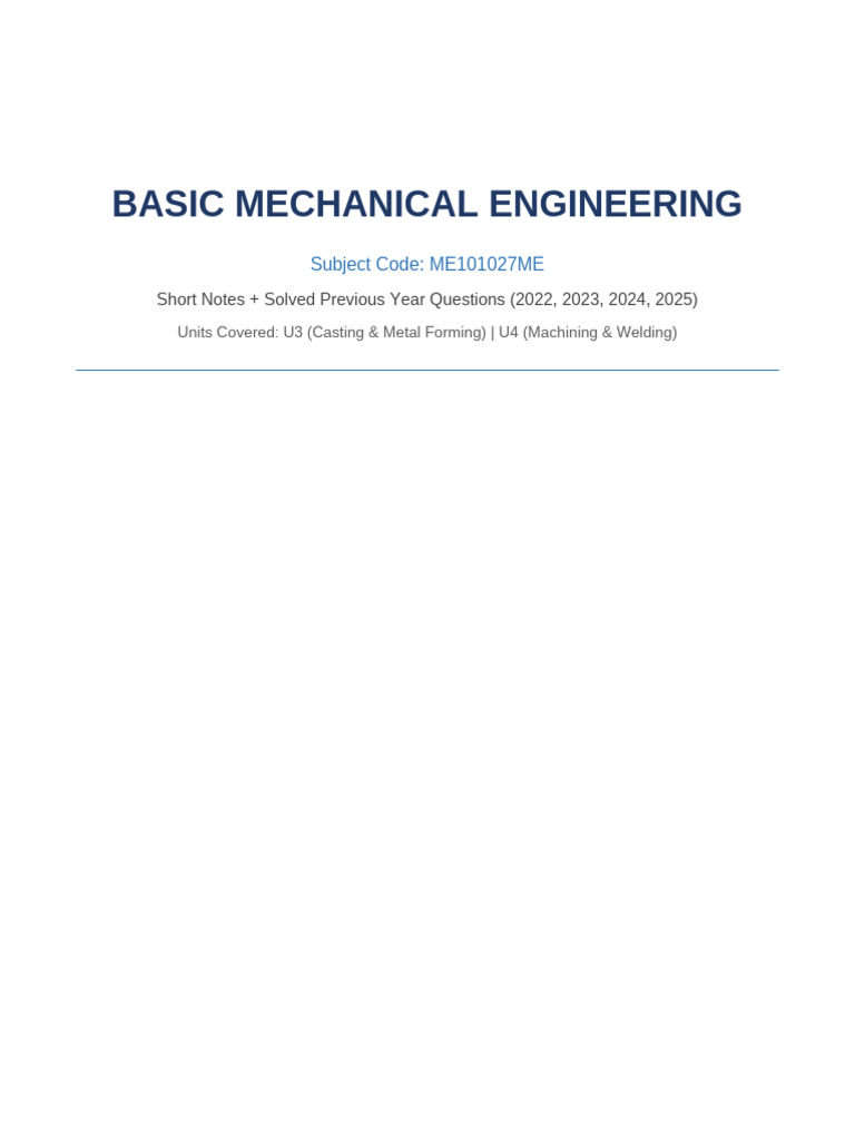 BME Notes Solved Papers-3 | PDF | Deformation (Engineering) | Yield ...