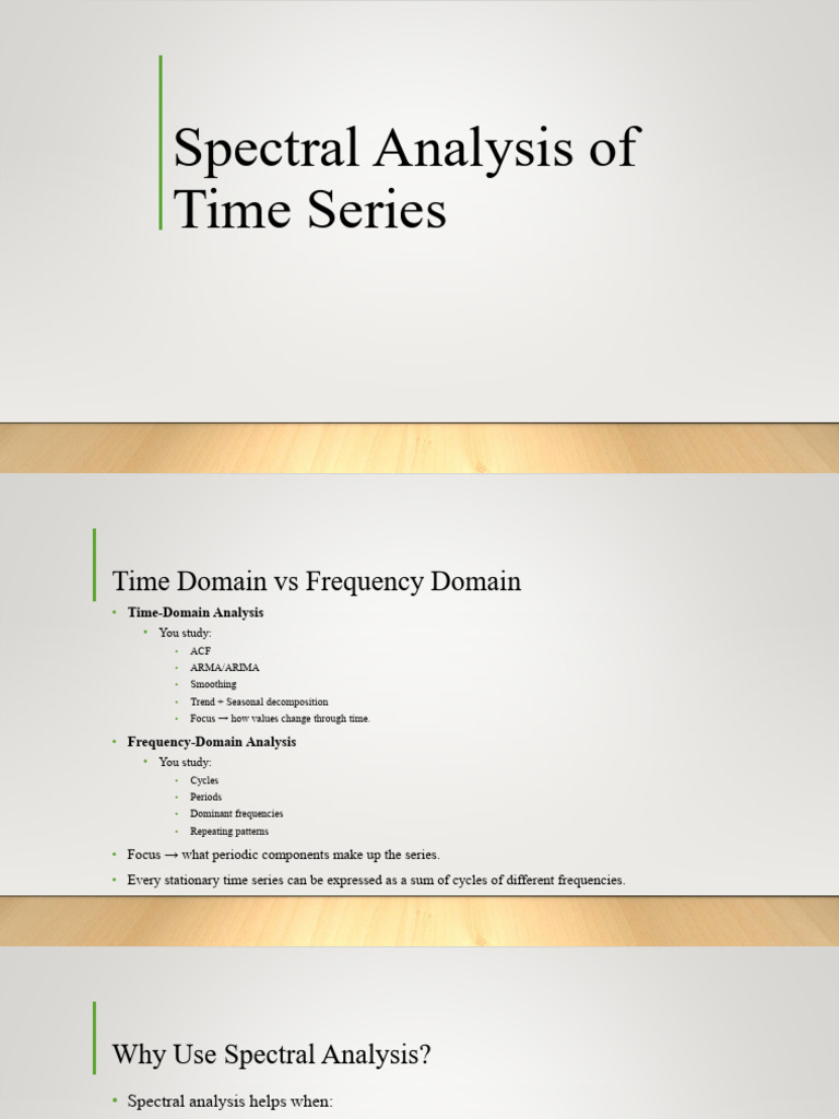 Lec 10 Spectral Analysis of Time Series | PDF | Spectral Density ...