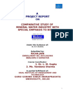 A Project Report: Comparative Study of Mineral Water Industry With Special Emphasis To Bisleri