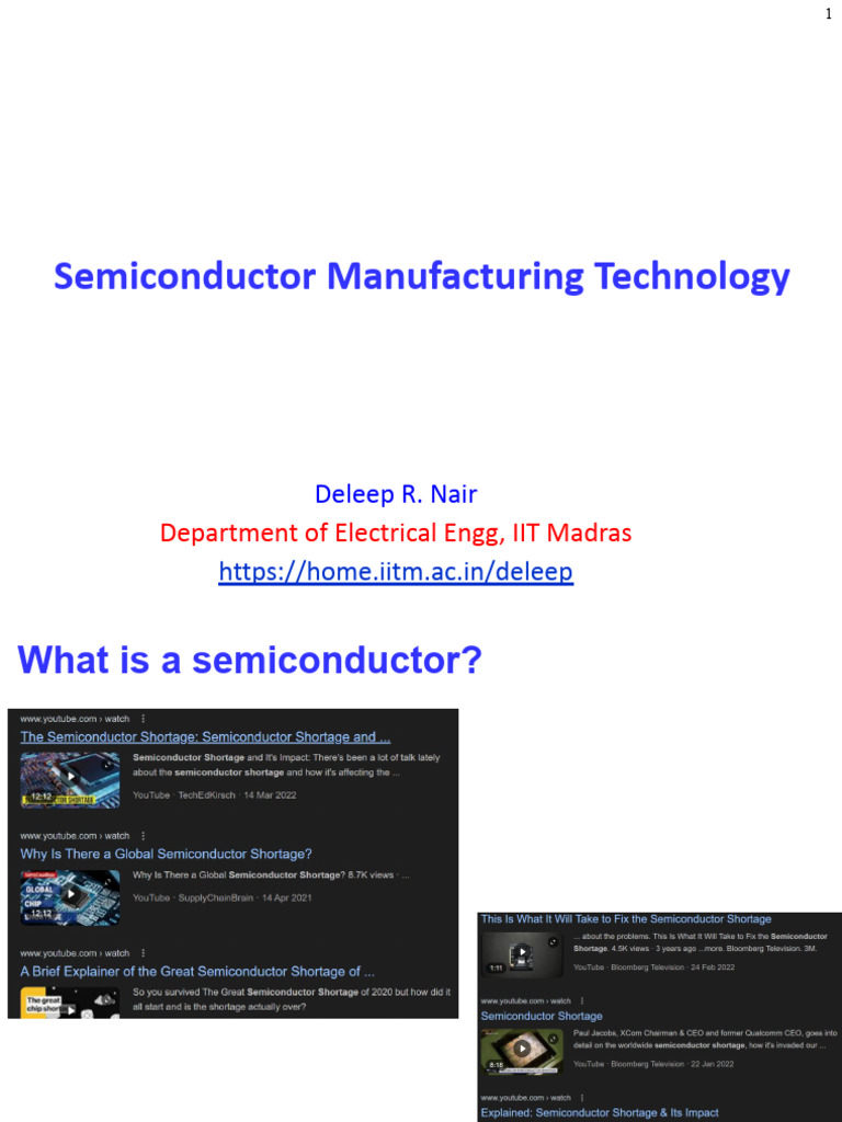 Semiconductor Manufacturing Technology | PDF | Integrated Circuit ...