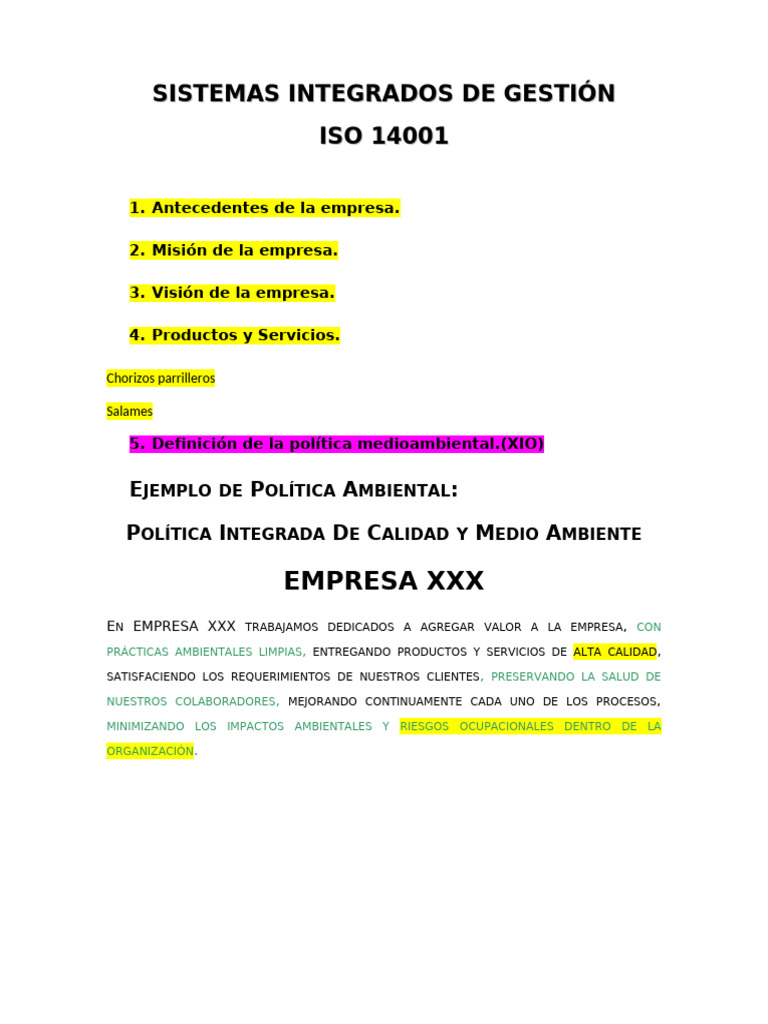 Sistemas Integrados de Gestion Iso 14001 - 2025 | PDF | Calidad ...