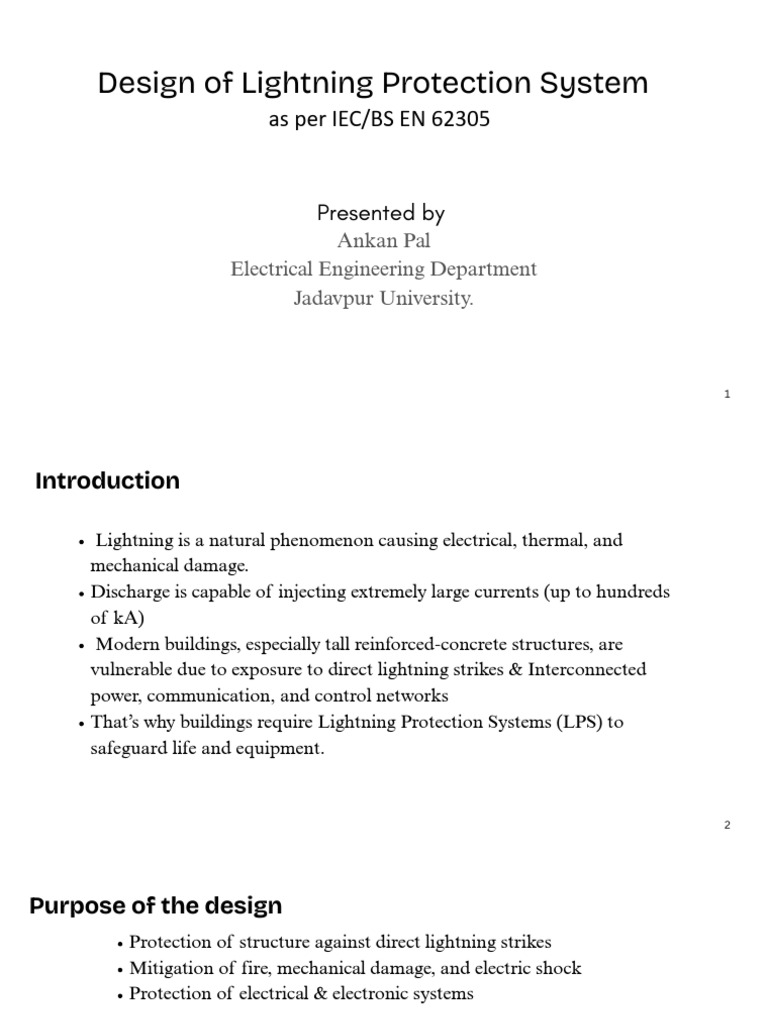 Design of Lightning Protection System As Per IECBS en 62305 | PDF ...