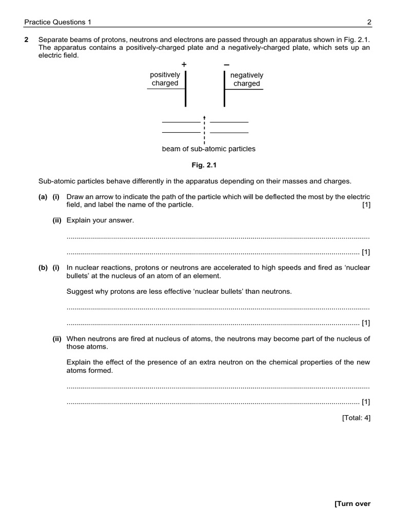 PCM Practice Questions 1 (Dragged) 2 | PDF | Neutron | Atoms