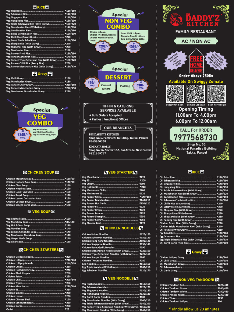 Takeway Menu Table Menu EDIT | PDF