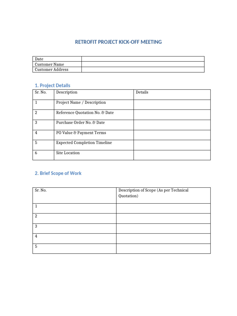 Retrofit Project Kickoff | PDF