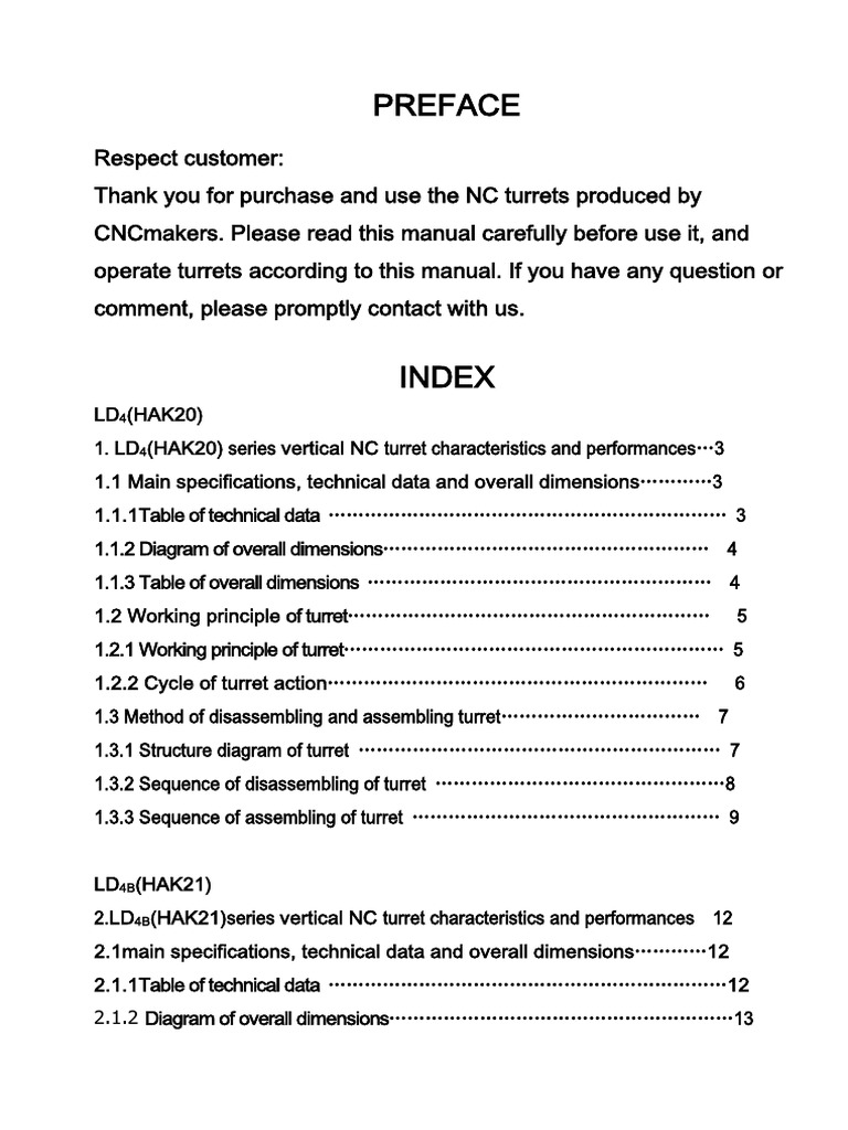 LD4(HAK20) LD4B(HAK21) Manual for Use and Maintenance CNCmakers | PDF ...