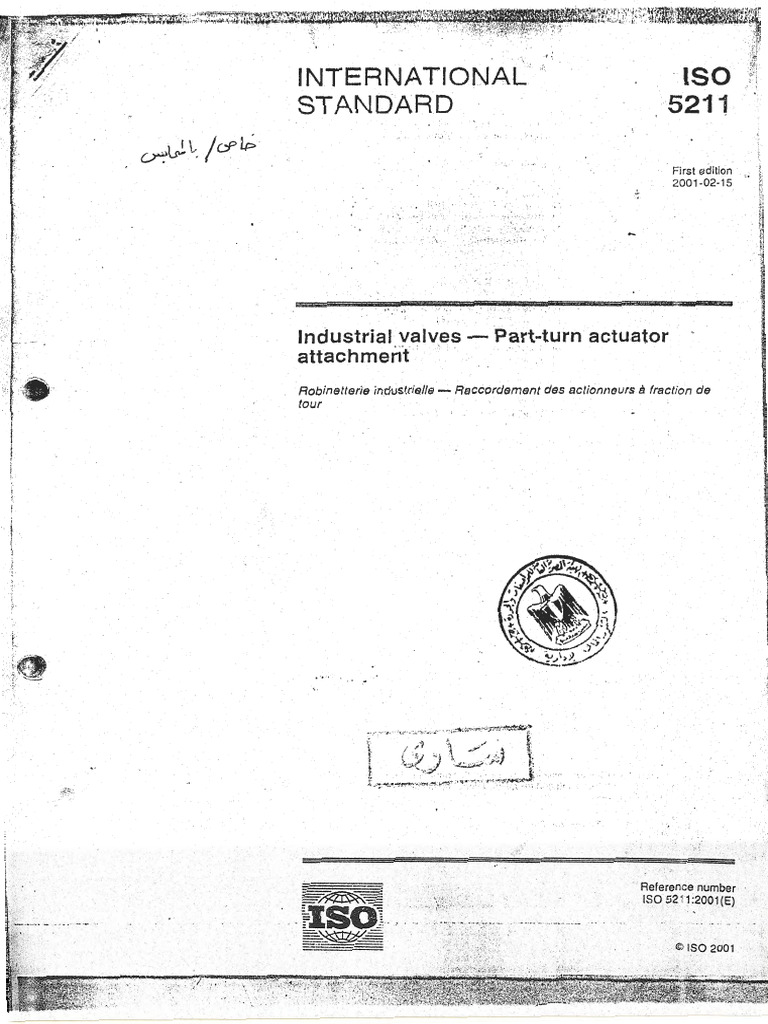 ISO 5211 2001 | PDF | International Organization For Standardization