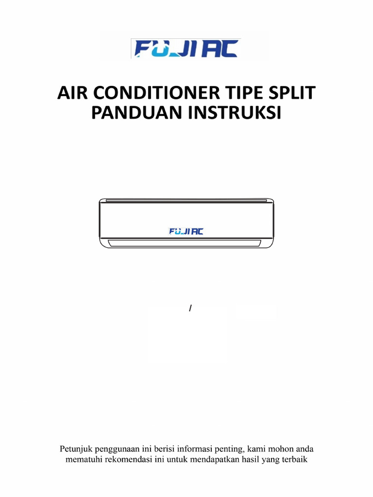FUJI AC Manual Book Rac Split Wall Unit | PDF