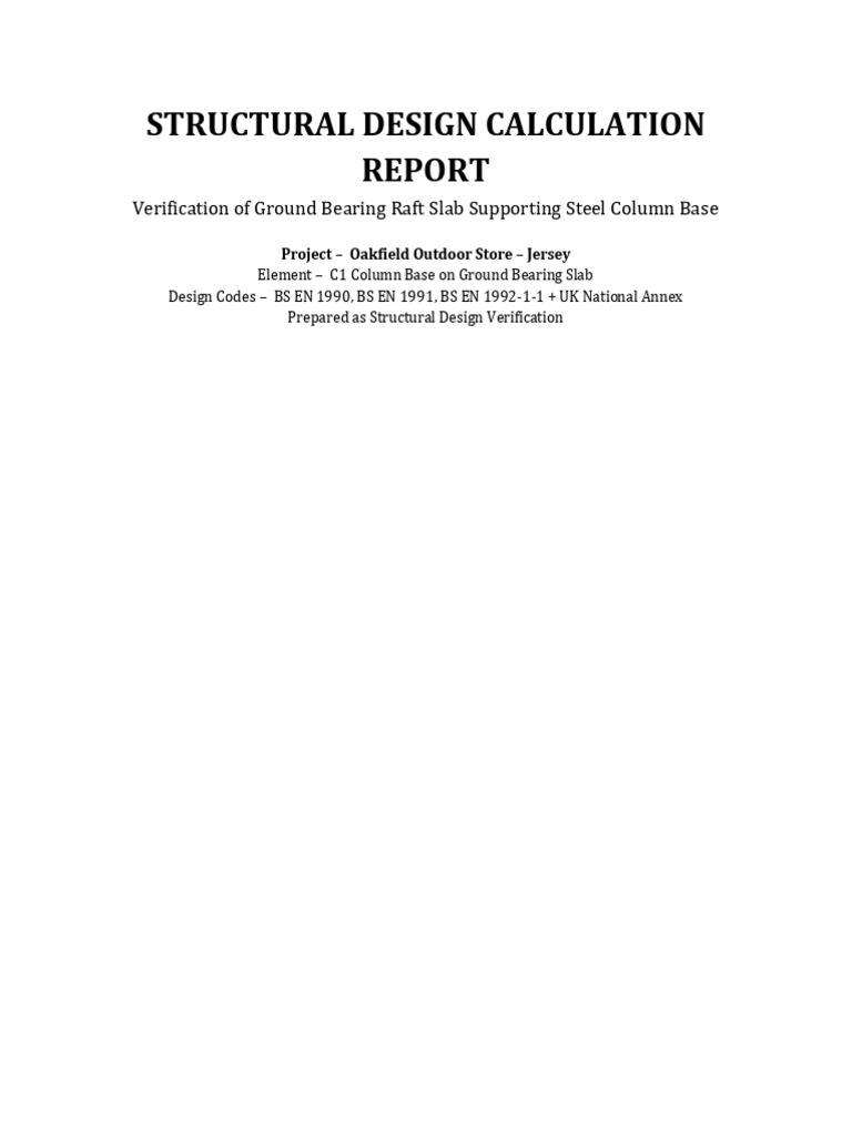 Structural Design Report Raft | PDF | Strength Of Materials | Concrete